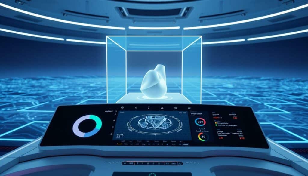 A futuristic interface displaying the availability of Google Gemini, a cutting-edge augmented reality platform. In the foreground, a sleek, minimalist dashboard with color-coded indicators and interactive controls. In the middle ground, a holographic projection of a 3D model, showcasing the capabilities of the Gemini system. The background is a vast, expansive digital landscape, with seamless integration of virtual and physical elements. The lighting is crisp and clean, with a cool, technological tone that evokes a sense of innovation and progress. The camera angle is slightly elevated, giving the viewer a sense of oversight and control over the Gemini ecosystem.