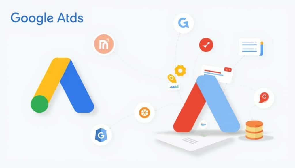 Erstelle eine Grafik, die Google Ads darstellt